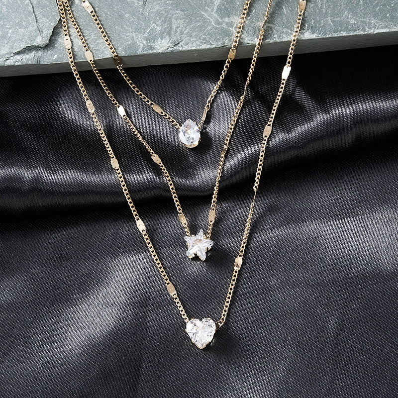 Collier Layered Cristal 3 Chaînes