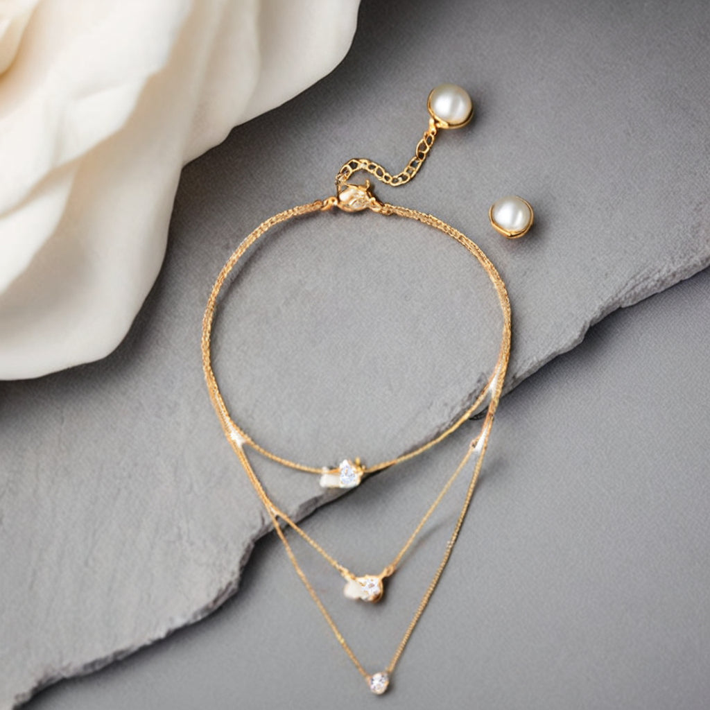 Collier Layered Cristal 3 Chaînes